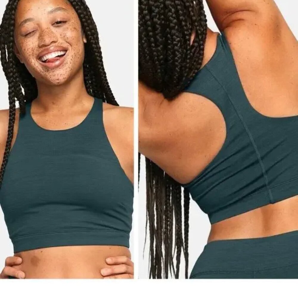 Outdoor Voices TechSweat Racerback Athletic Sports Bra Evergreen Womens Small